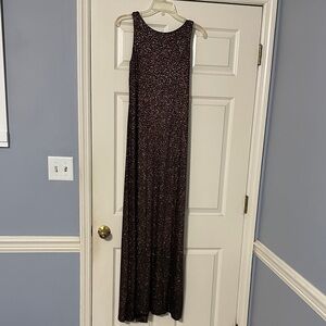 Night Way Collections Glittering Black/ Gold Maxi Evening Dress